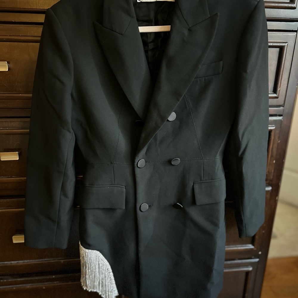 Zara Black Blazer with Silver Accents - Picture 3 of 7